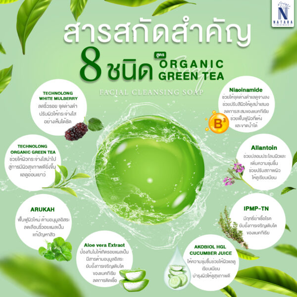ORGANIC GREEN TEA & WHITE MULBERRY SOAP GS009 - Image 3